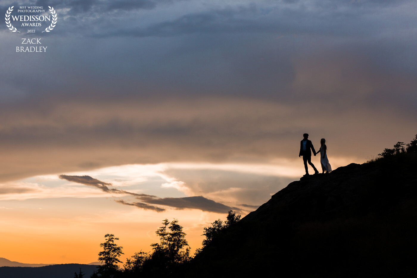The mountains are a magical place and this day was no exception, the sunset was absolutely perfect for creating a silhouette of the couple.