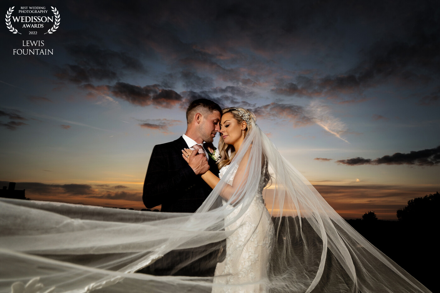 Another stunning sunset over Ely, and with a bride and groom as in love as this pair, who wouldn’t have whisked them off to get this perfect veil shot