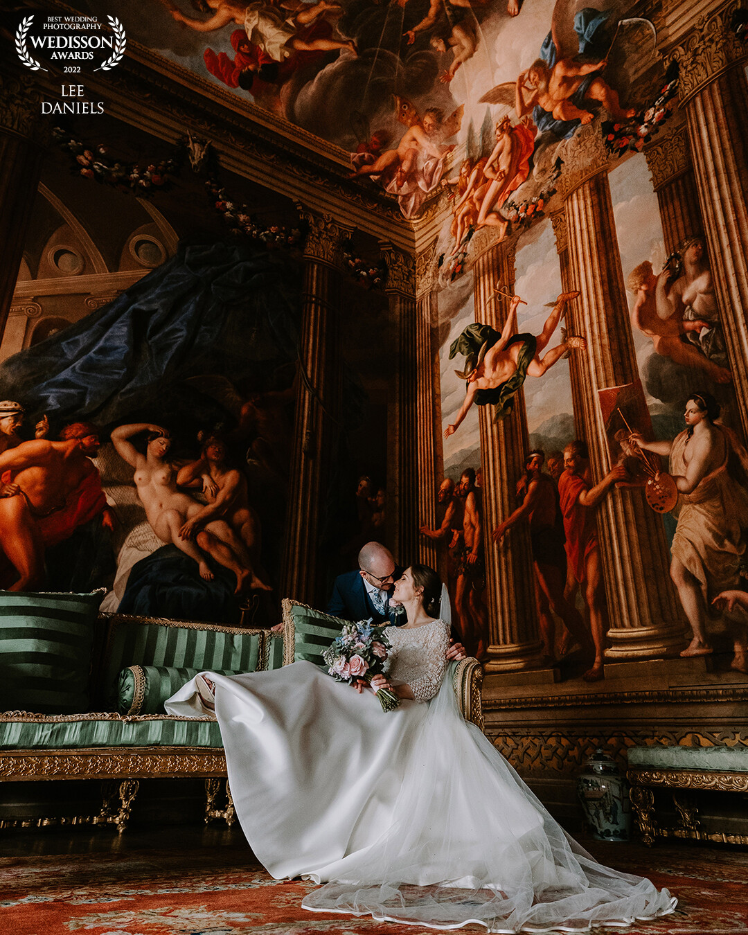 A moments relaxation and reflection in one of Burghley House's most iconic rooms. Lauren & Adam were a dream to work with, they quite happily explored the vastness of Burghley House, a photographer's paradise