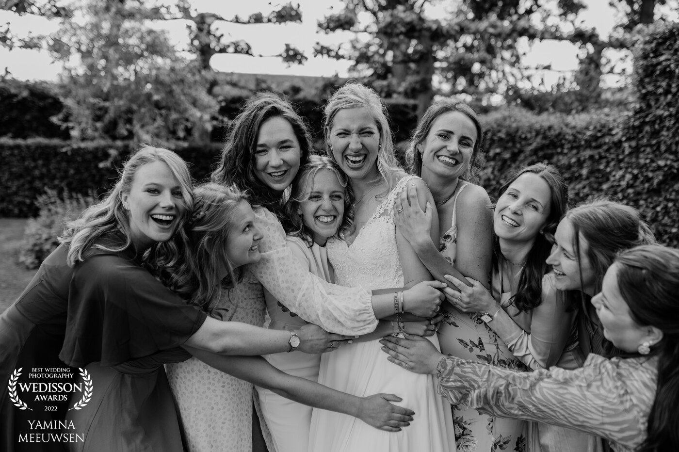 This was just a loving friend moment, and what could be better than a love full hug from all your friends at the same time! And the proud looks of her friends in this photo say enough how much they love her