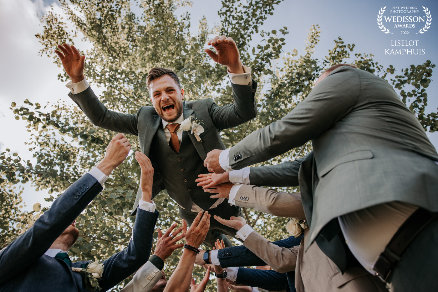 This groom wanted a different kind of picture, he went all-in!