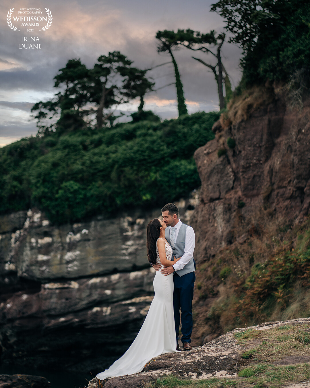 Aisling and Colin enjoying a quiet moment together on the beautiful grounds near The Haven Hotel Dunmore East, Ireland.  <br />
 Stunning couple in a beautiful setting!