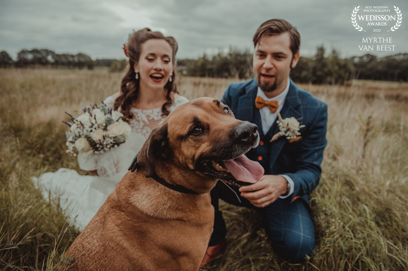 There was no doubt about the fact that this goodboi had to be in the picture when his pawrents got married. Isn't he the cutest?