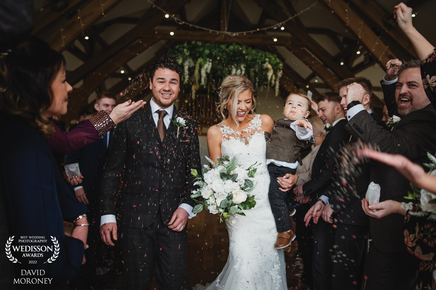 Bethany & Richard decided on a winter wedding at Sandburn hall near York. The weather outside wasn't too favourable so straight after the ceremony the venue had agreed that we could do the confetti shot inside.