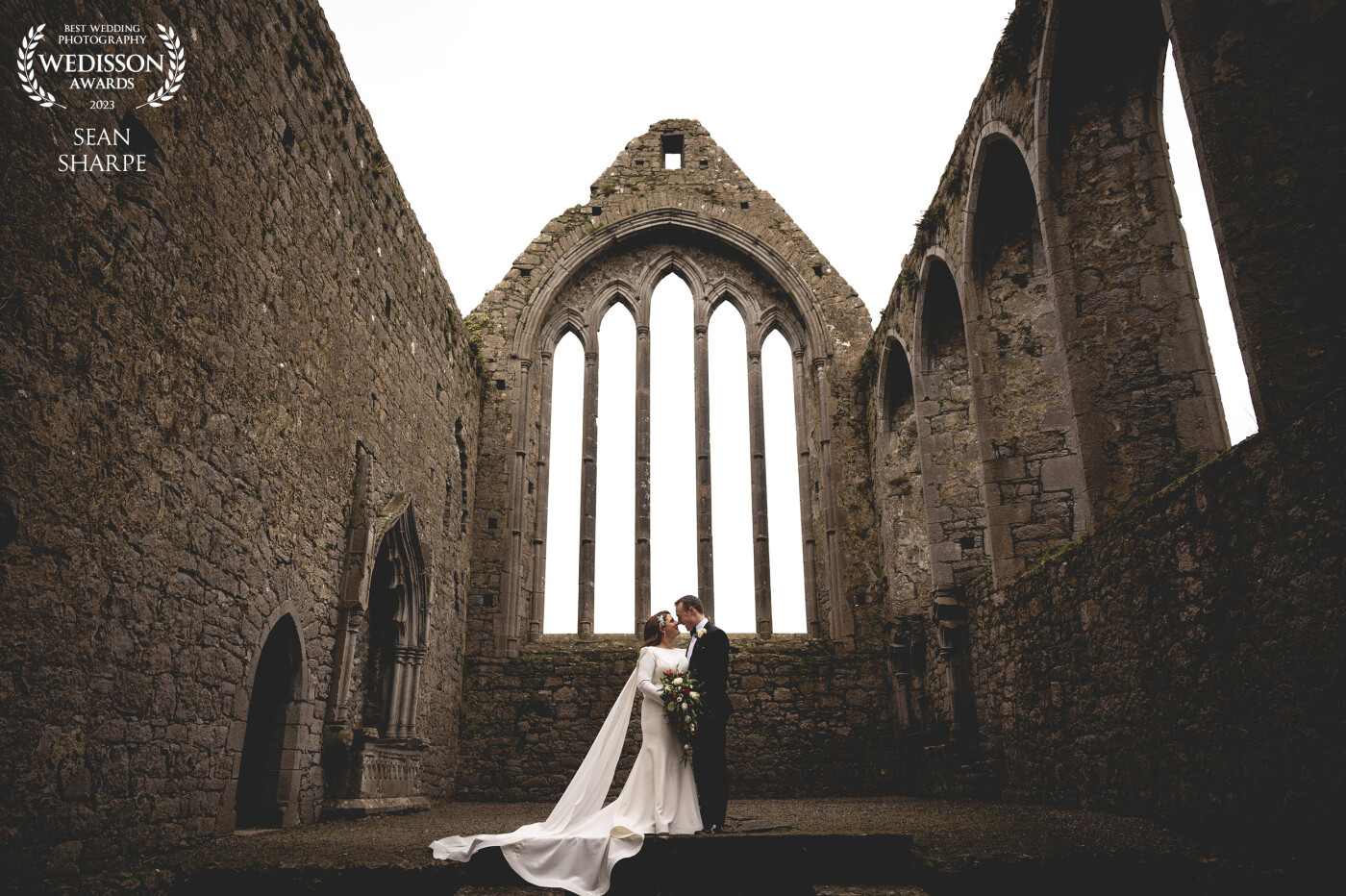 Louise and Sean at the stunning Kilmallock Friary in Limerick. Such an incredible presence in the place and an amazing backdrop to their wedding shoot.