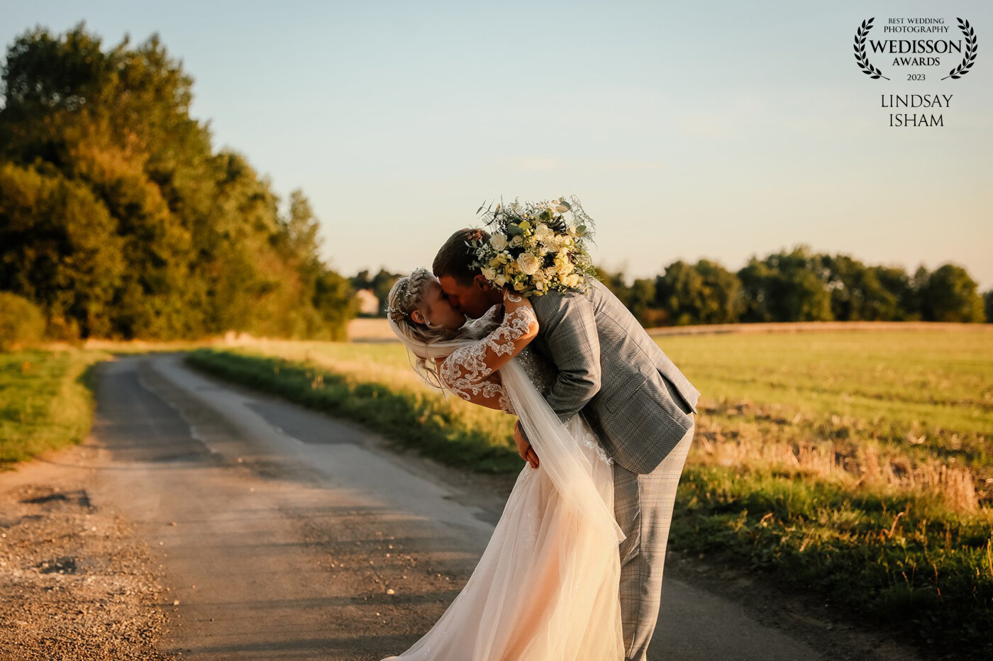 This was such a gorgeous summer day for Jess & Danny; nestled in the Lincolshire countryside with Cleatham Hall as their backdrop.  In this moment, you wouldn't think that Danny was nervous about having his photo taken - I love how they got lost in the moment, with golden hour enveloping them on their magical day.