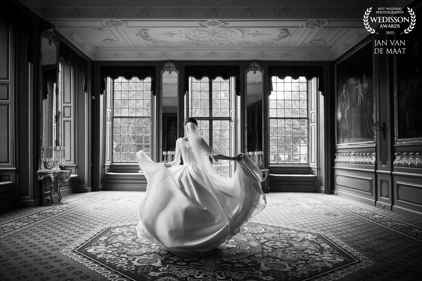 Some motion in a bridal image is always great to capture! The light was just daylight through the windows from the right.