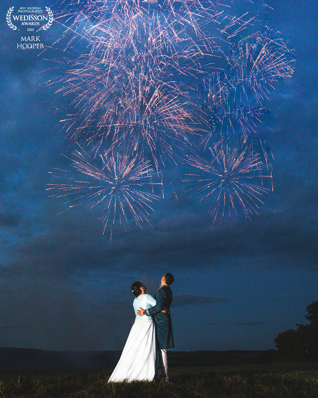 Out with a bang! A stunning end to the wedding with a huge firework display.
