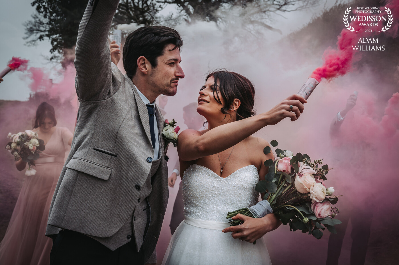 We absolutely love this photograph, Kellie’s heart looks so full as she’s looking up at her Husband Frazer, we had so much fun with them both and their bridal party, these smoke bombs were brilliant!