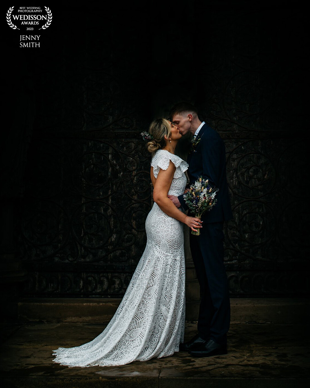 There were a few April showers on Keeley and Corys day so we took shelter in the decorative doorways of Lichfield Cathedral. A passer by held a brolly over me and my cameras whilst I shot this portrait of the couple.