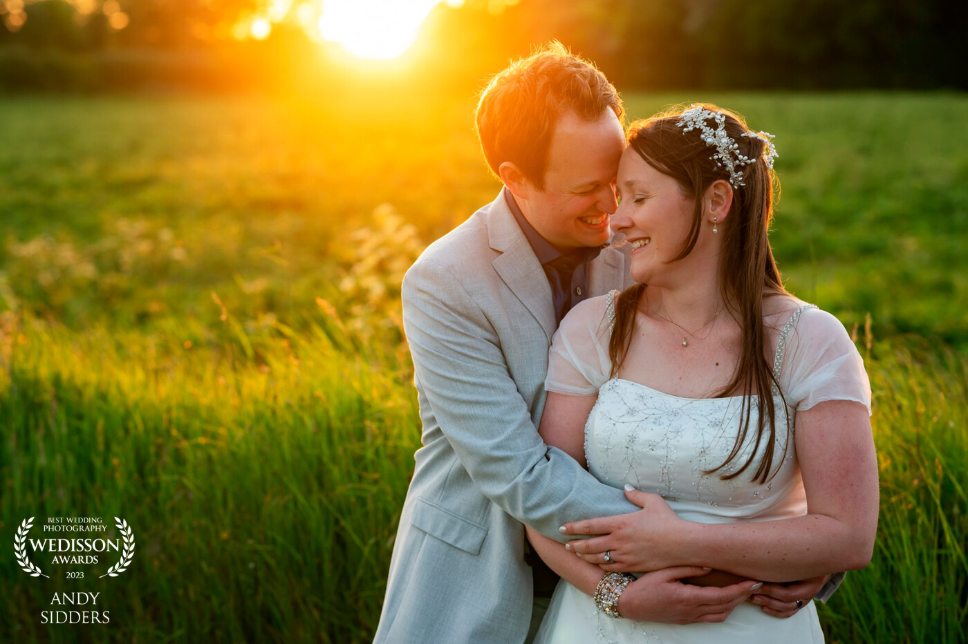 We enjoyed beautiful golden hour light at Sam & Laura's wedding at Woodland Weddings in Hertfordshire, UK.