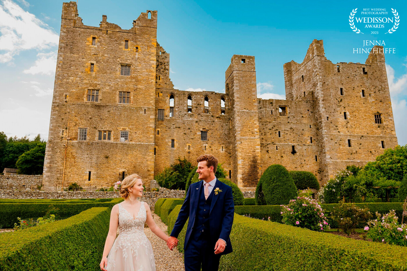It had been raining all day so we waiting until evening for portraits. I really wanted to get the whole castle in shot as they loved their venue so much. The blue sky was a bonus!