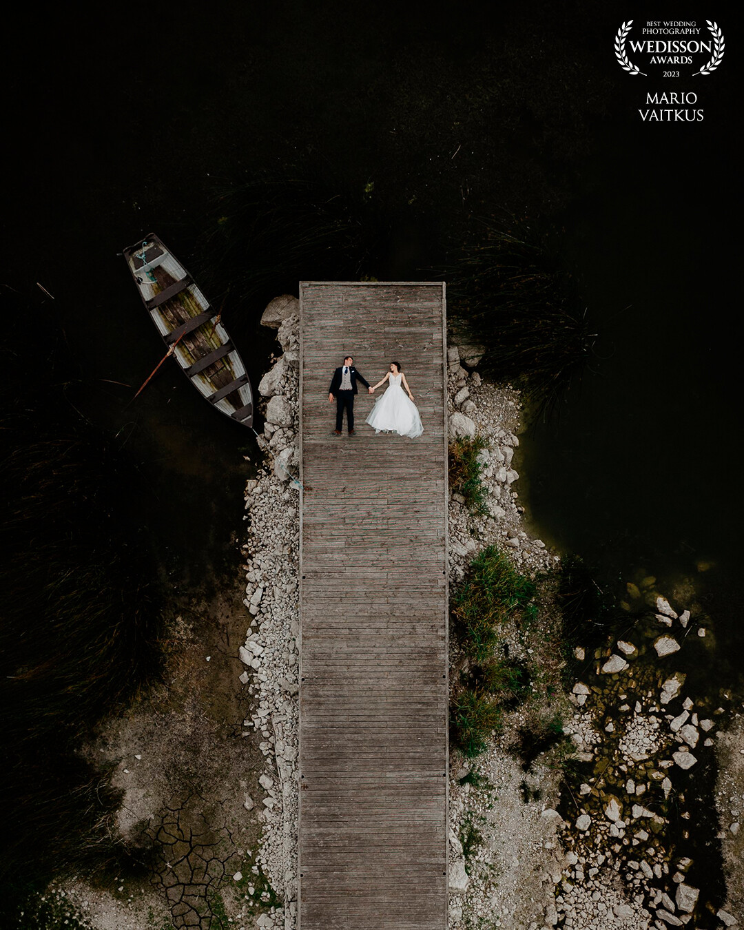 Baylor & Evan at Ashley Park, Ireland. I asked the bride and groom if they are crazy enough to laydown for an outstanding shot. They said: "Go on Mario what do we have to do?" And here is the result!