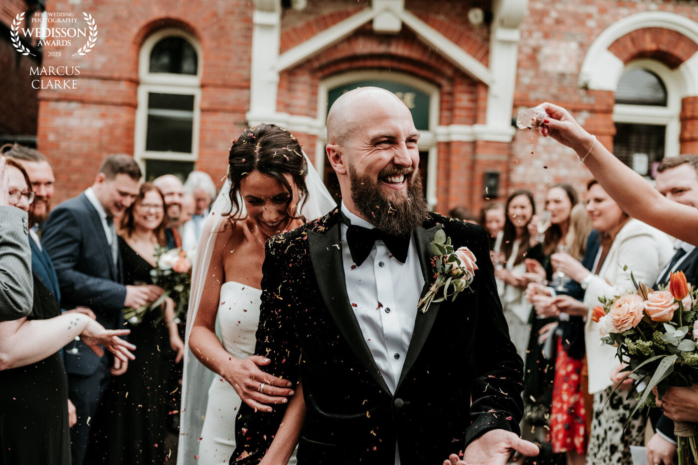 As you can see from this photo, Hannah and Karl were having the time of their lives on their wedding day, full of laughter.
