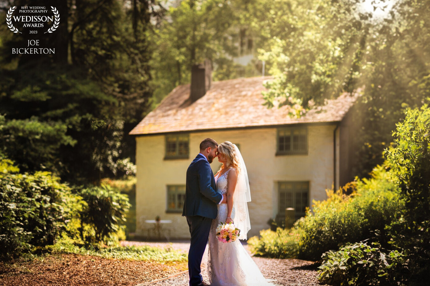 Paige & Steve's wedding at Tyn Dwr Hall in North Wales was magical.  I loved this particular setting in the woodland with the last of the days sunlight filtering through the trees and lighting the dress & veil.