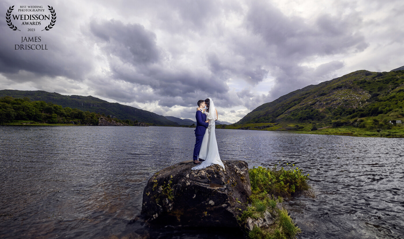 Orla De Róiste & Ian holding firm on the rock in one of the most beautiful landscapes in the country, down in Killarney.