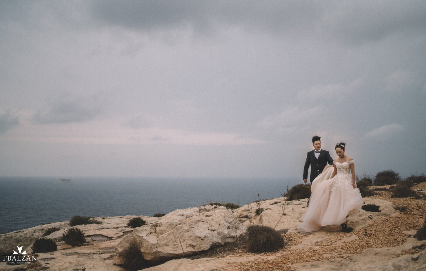 Venturing through the beauty of nature in this destination wedding couple here in Malta.
