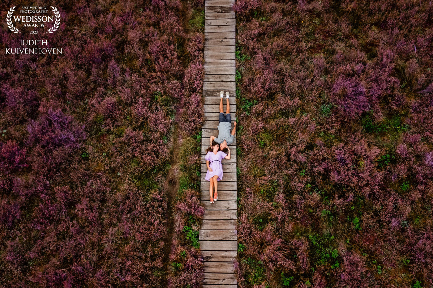 During the pre-wedding shoot of this soon to be wedding couple, we used a drone to capture the beautiful heathland.
