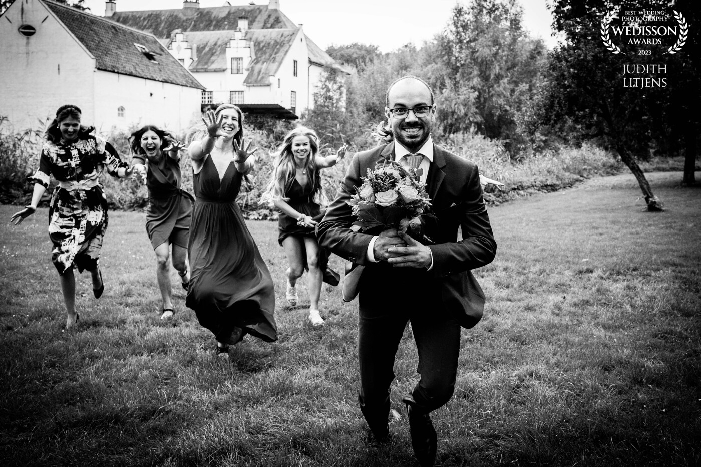 What could be more fun than having fun at a wedding with a group of friends?  All after the groom.