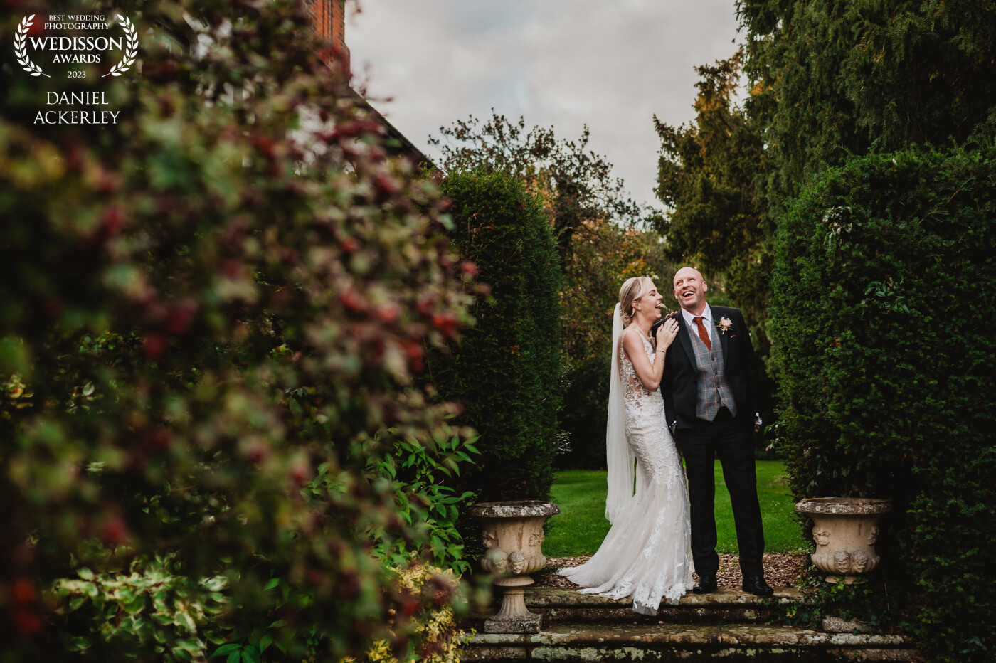 Megan and Dan got married at the ever beautiful Swynford Manor, they were so excited to do the mighty deed and become husband and wife, so we went for a walk in the grounds and I got them to tell each other jokes resulting in this really lovely candid image!