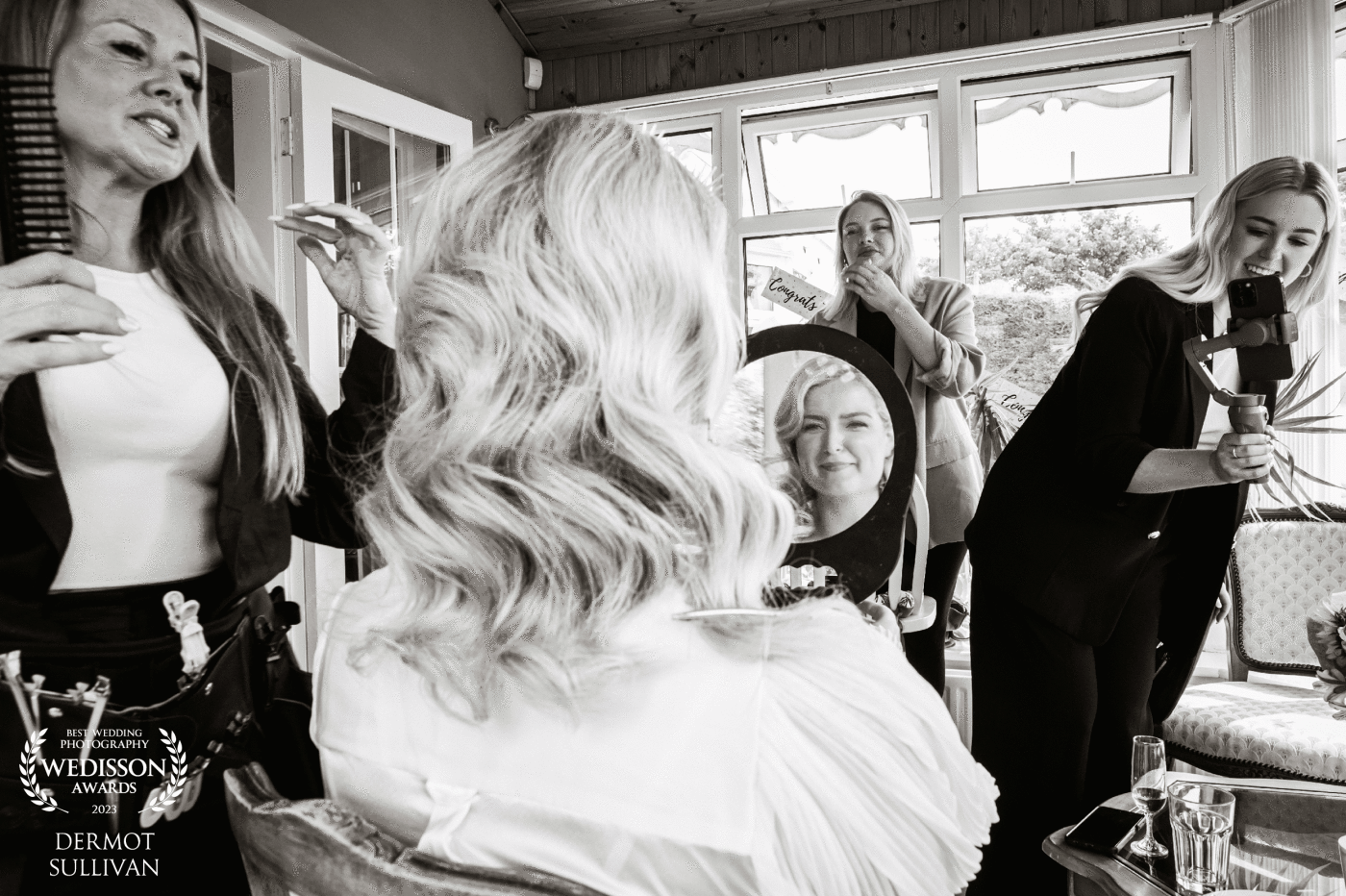 It was all go on Niamh's wedding morning with hair, makeup and content creator vying for space. I tucked myself in behind the bride and waited for everything to fall into place.