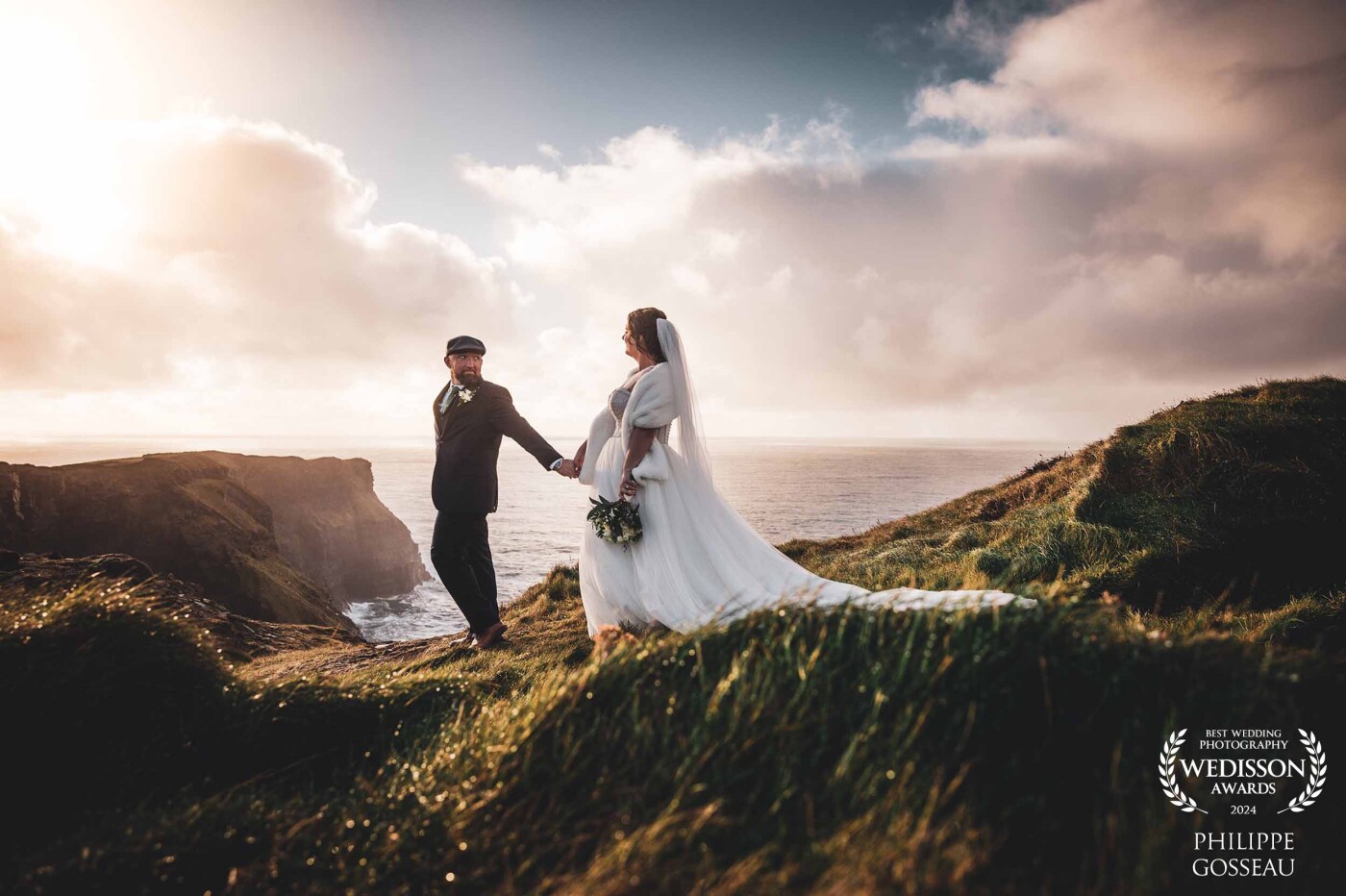 Emma & Ryan's wonderful Winter Elopement at the Cliffs of Moher, Ireland.<br />
This is how beautiful a late December wedding can be with a little bit of luck on the weather side.