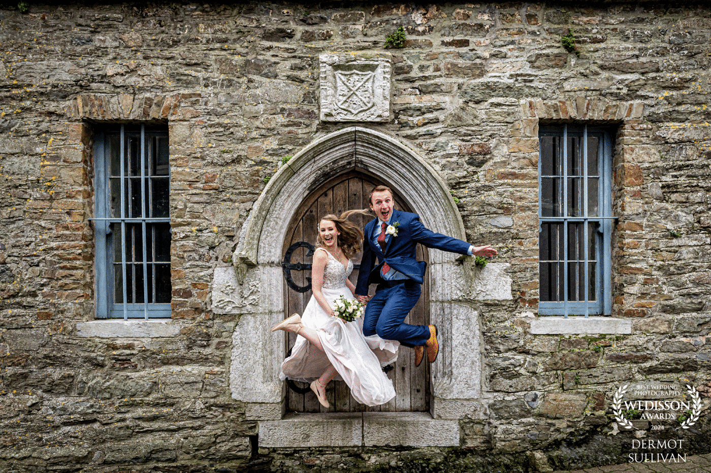 This crazy couple volunteered to jump off the raised doorstep of this Church in Kinsale, Ireland. All I did was press the shutter!