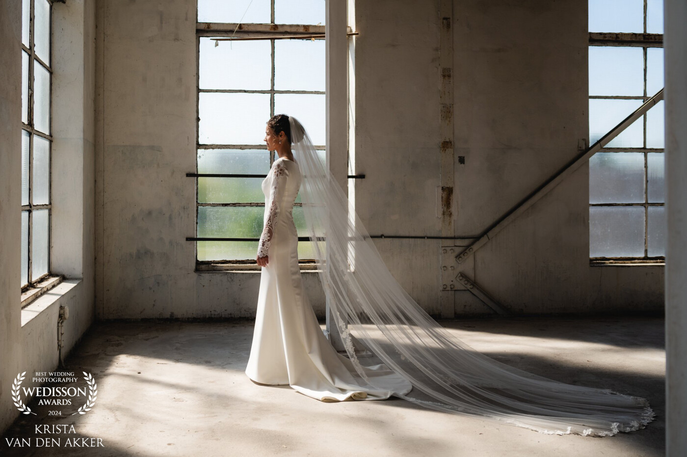 I photographed this beautiful bride in an old factory... I love the simplicity.