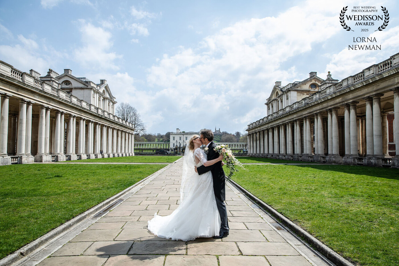 A shot of lovely Annie & Geoff at the Old Royal Naval College in Greenwich, London. Congratulations to you both!