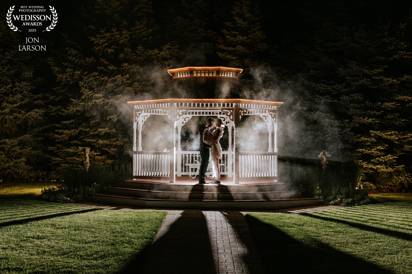 The Gazibo during the day was perfect for their ceremony. Noticing the appeal of it I knew this was going to be an amazing spot for a night session with a dramatic flair with the smoke.