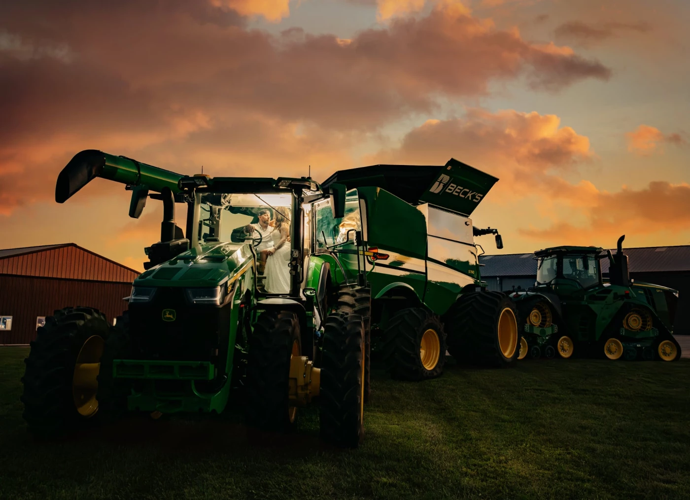 She thinks my tractor is sexy! What a shot! Bride and Groom knew they wanted photos with their farm...